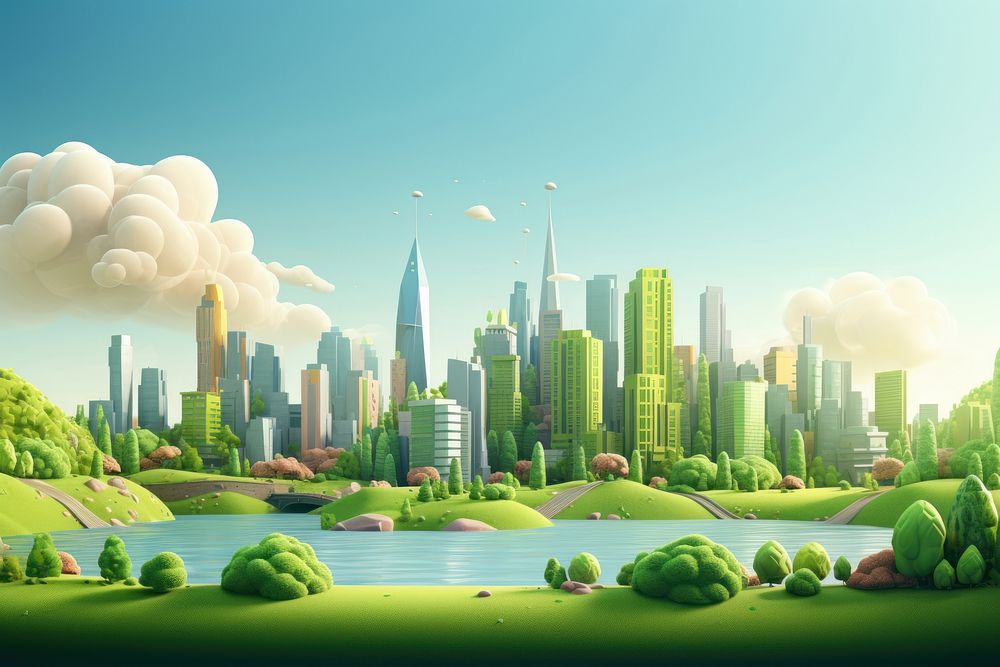 Nature city landscape outdoors. AI generated Image by rawpixel.