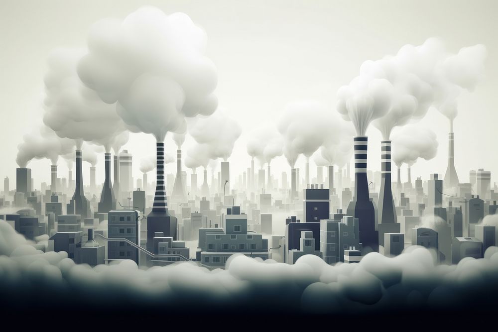 Pollution smoke city outdoors. AI generated Image by rawpixel.