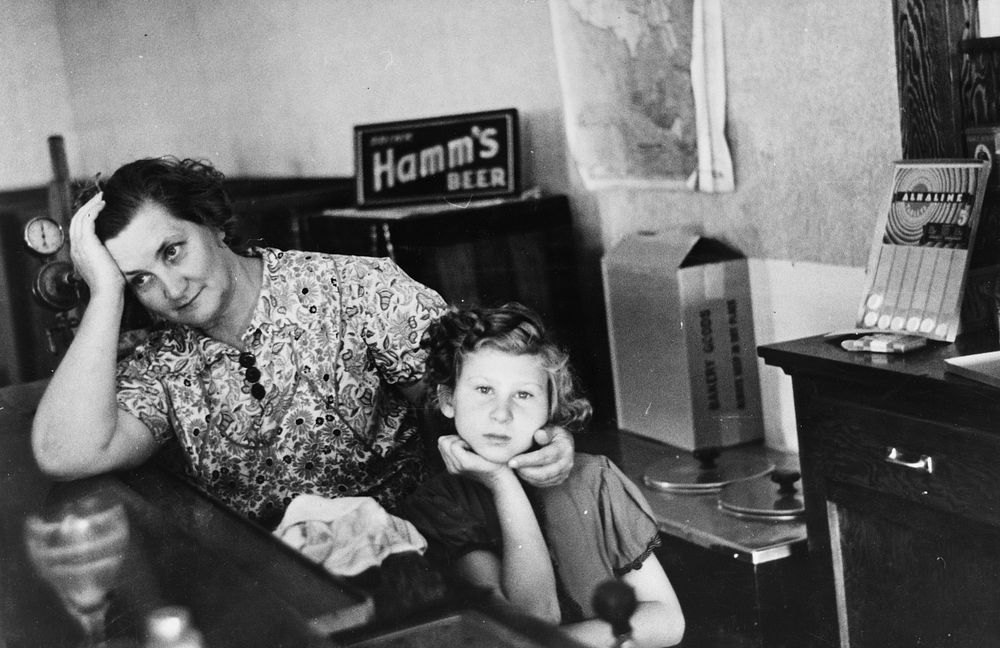Mother and daughter in saloon-restaurant, Gemmel, Minnesota. The mother is the proprietor by Russell Lee