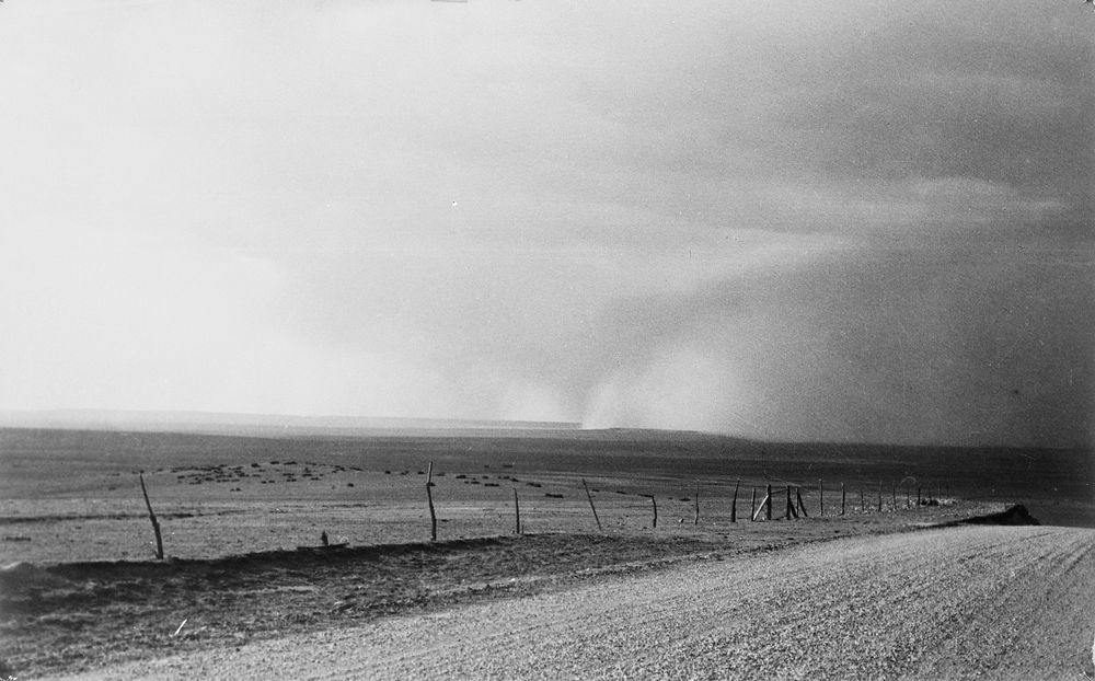 Dust storm near Mills, New Mexico by Dorothea Lange