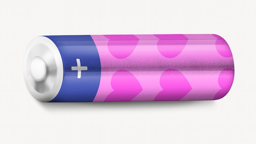 Pink heart alkaline battery