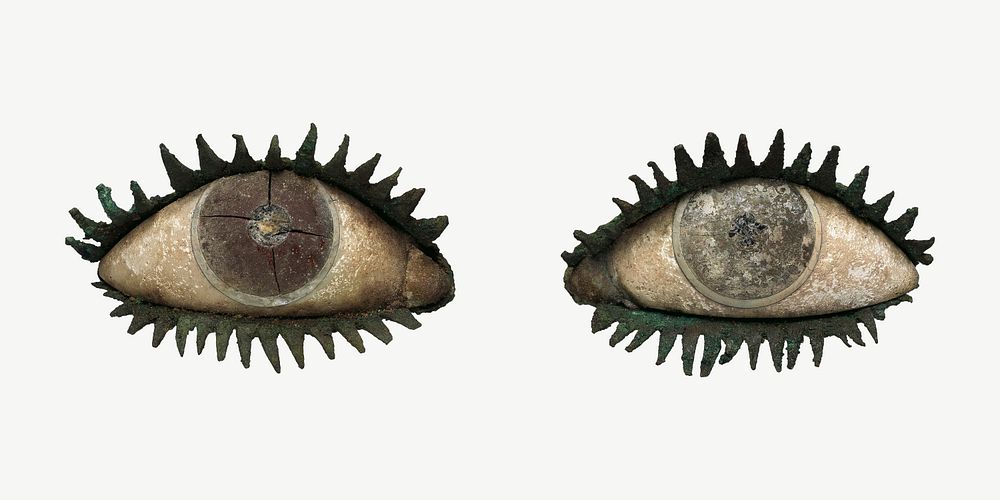 Pair of eyes, ancient sculpture psd. Remixed by rawpixel.