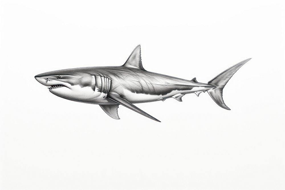 Shark drawing animal sketch. AI generated Image by rawpixel.