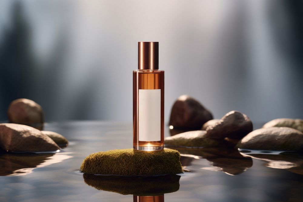 Bottle cosmetics perfume tranquility. AI generated Image by rawpixel.