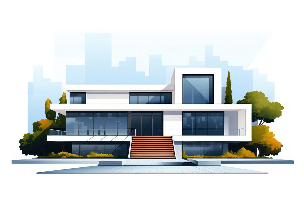 Architecture house building white background. AI generated Image by rawpixel.