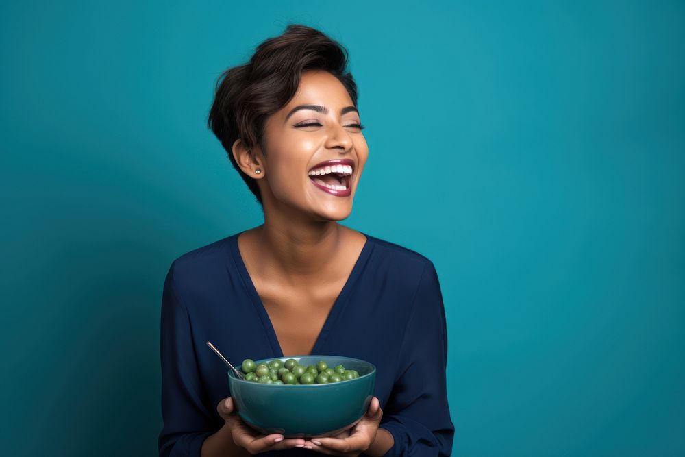 Laughing portrait eating smile. AI generated Image by rawpixel.