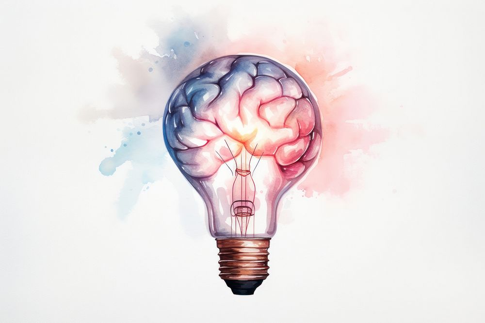 Lightbulb brain illuminated innovation. AI generated Image by rawpixel.