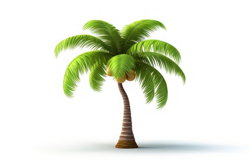 Tree coconut plant white background. AI generated Image by rawpixel.