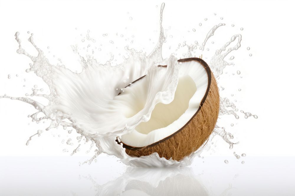 Coconut white freshness splashing. AI generated Image by rawpixel.