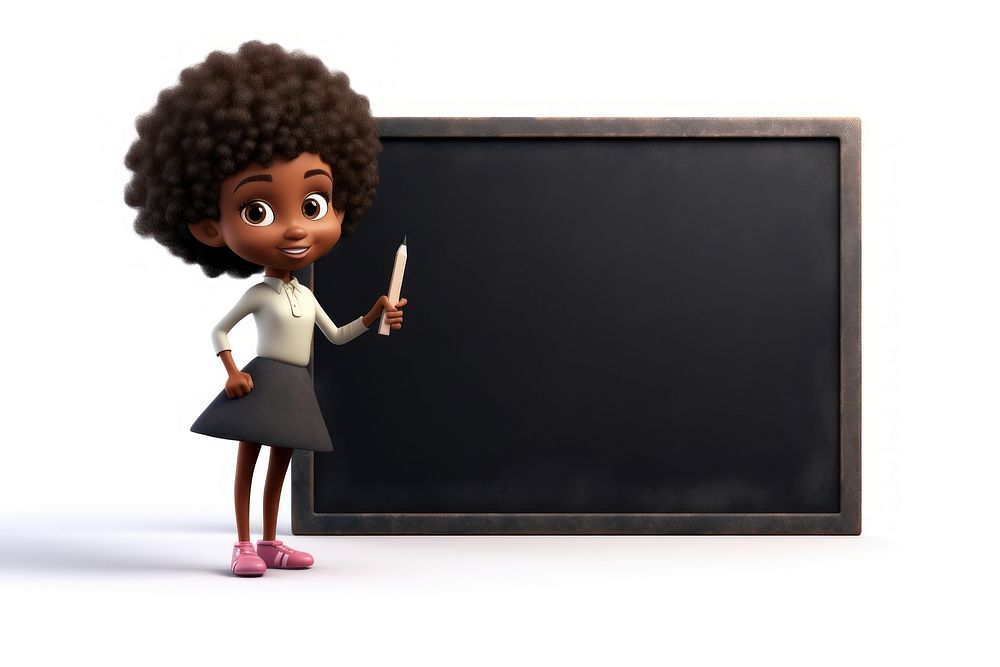 Blackboard female white background education. AI generated Image by rawpixel.
