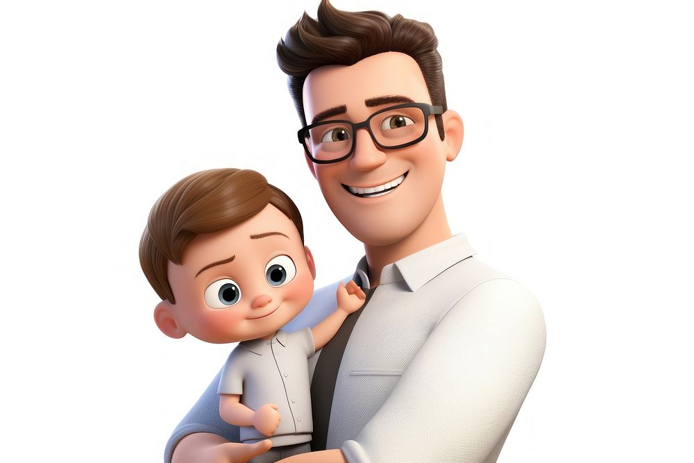 Cartoon father adult baby. AI generated Image by rawpixel.
