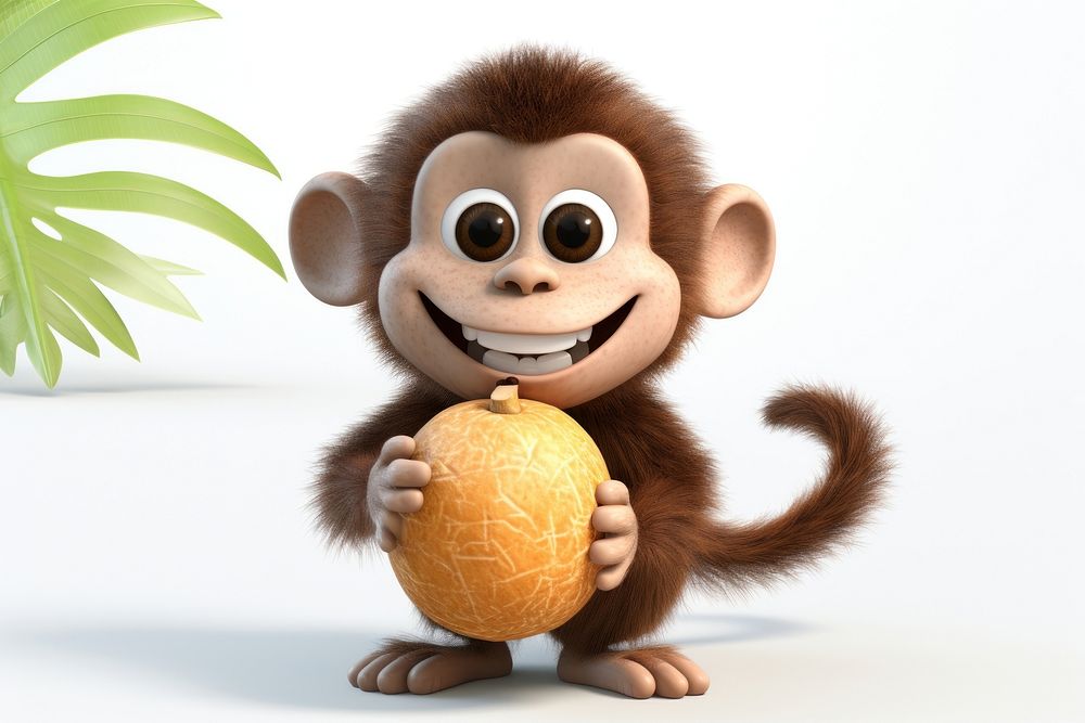 Monkey coconut mammal animal. AI generated Image by rawpixel.