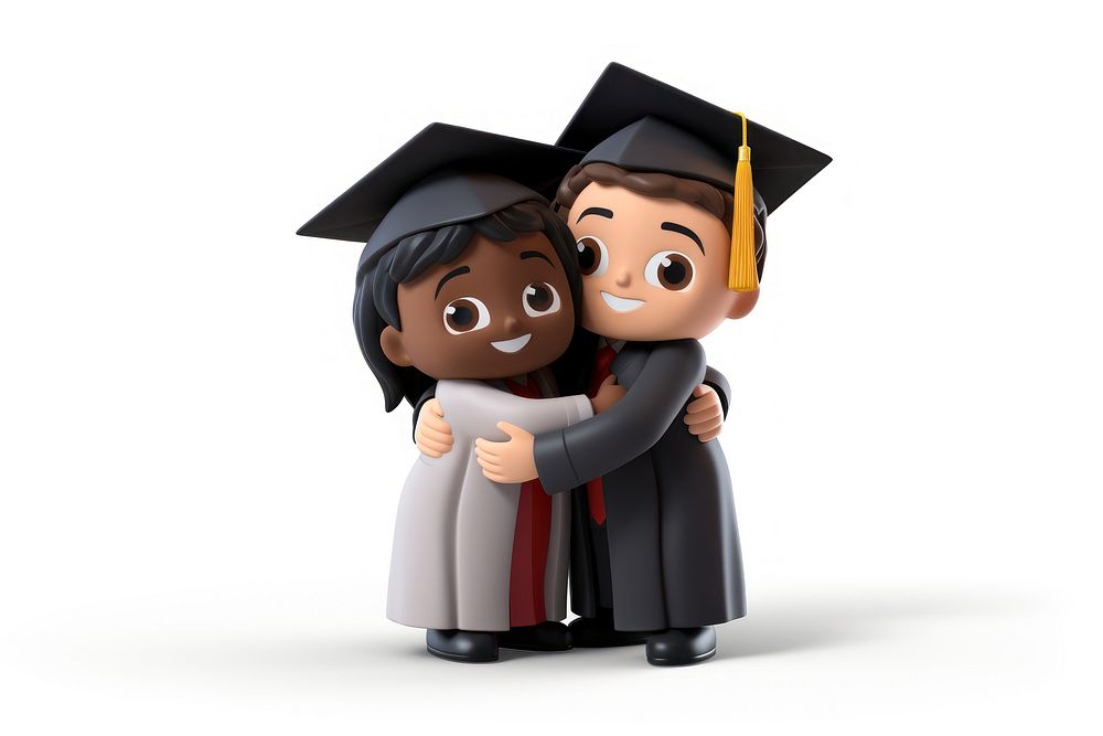 Graduation white background representation togetherness. AI generated Image by rawpixel.