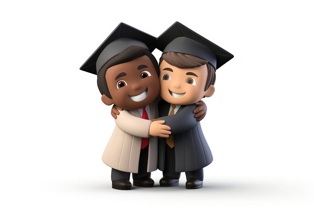 Graduation student toy white background. AI generated Image by rawpixel.