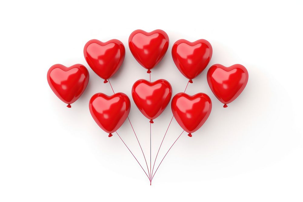 Balloon heart red white background. AI generated Image by rawpixel.