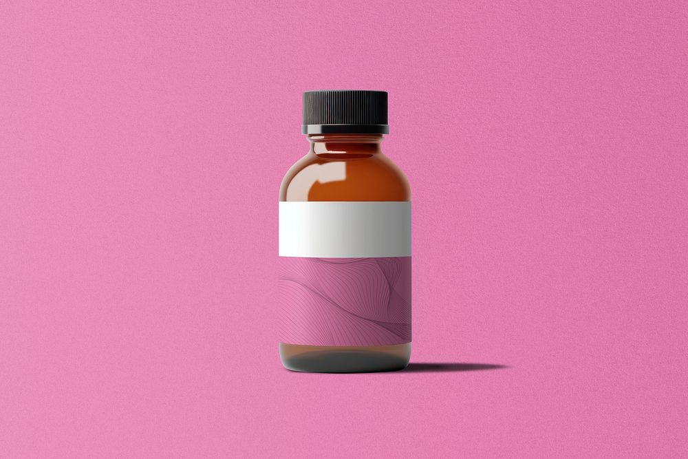 Blank supplement bottle label with design space