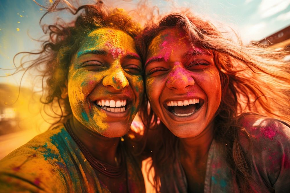 Festival holi laughing smile. 