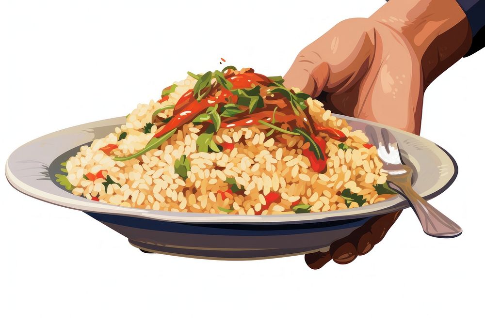 Rice plate adult food. AI generated Image by rawpixel.