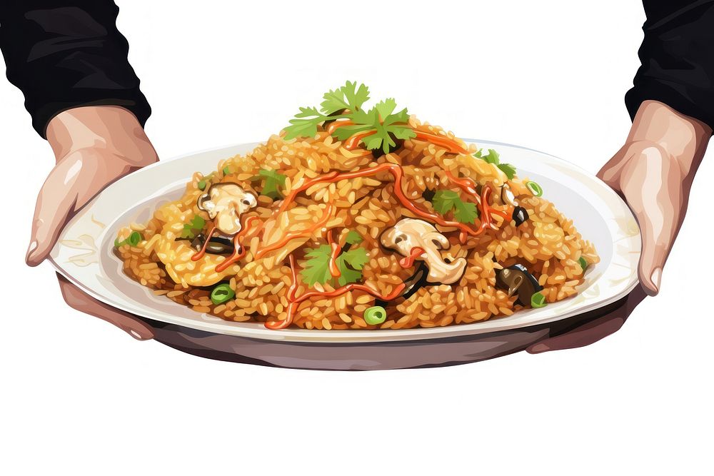 Rice fried plate food. AI generated Image by rawpixel.