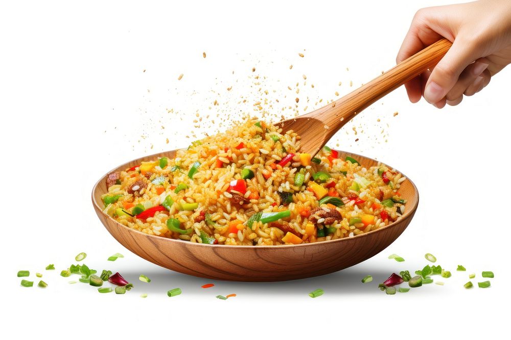 Spoon food rice hand. AI generated Image by rawpixel.