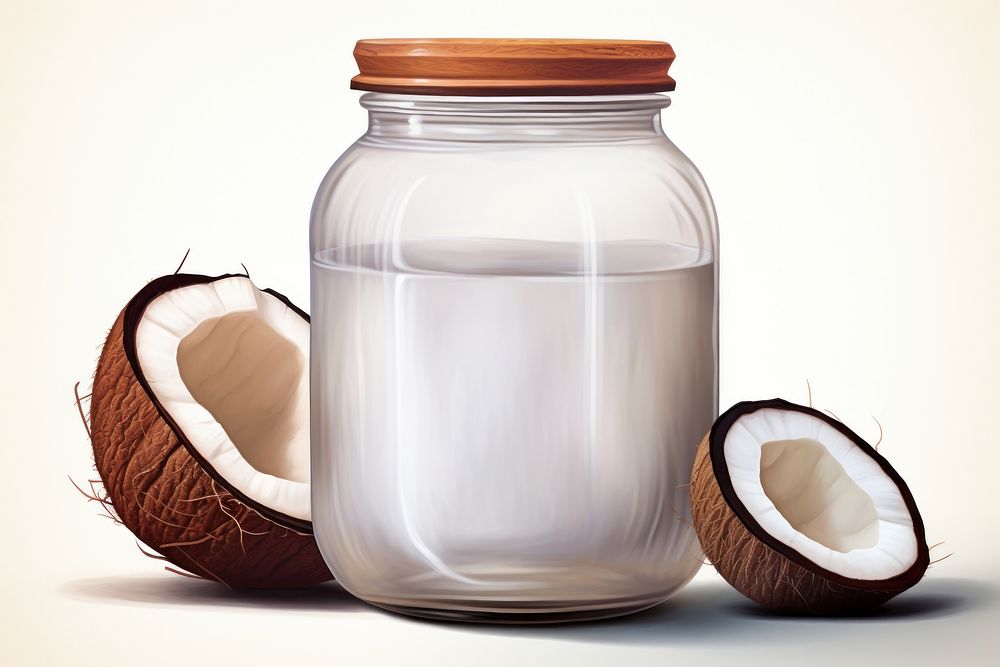 Jar coconut refreshment container. AI generated Image by rawpixel.