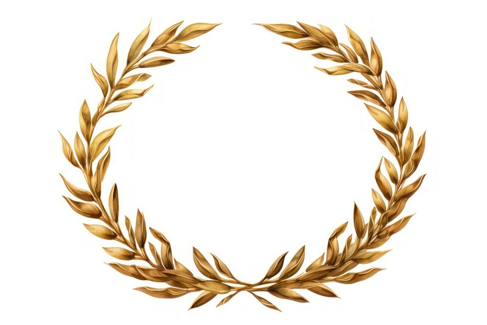 Wreath gold white background produce. AI generated Image by rawpixel.