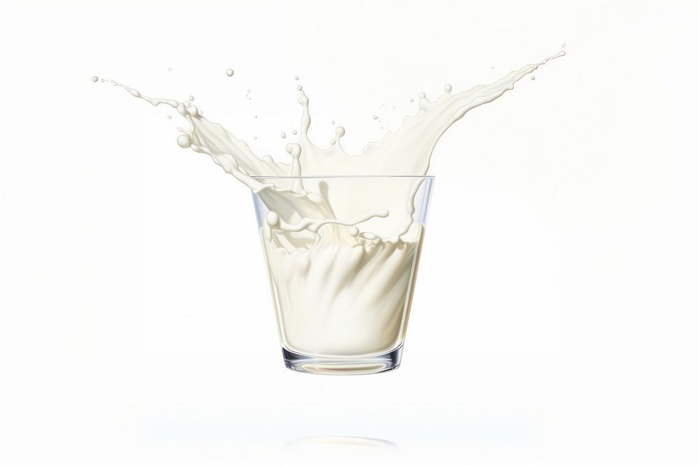 Milk drink glass white background. AI generated Image by rawpixel.
