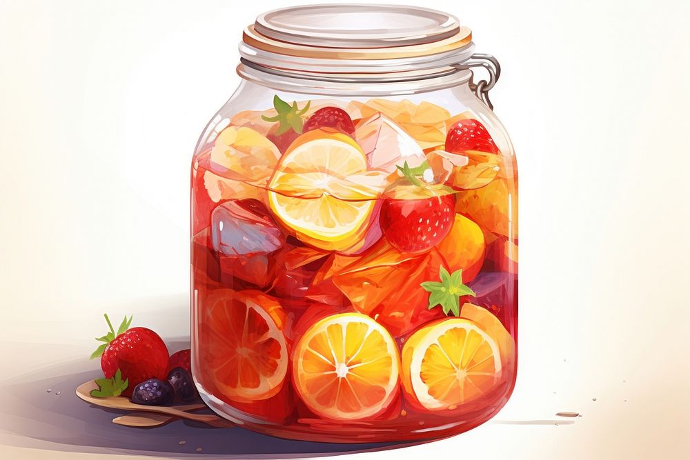Fruit jar slice plant. AI generated Image by rawpixel.