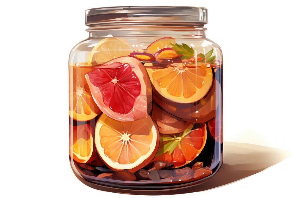 Jar bottle fruit slice. AI generated Image by rawpixel.