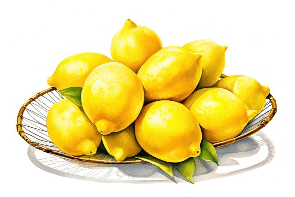 Lemon food fruit plate. AI generated Image by rawpixel.