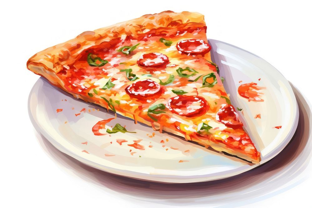 Pizza plate slice food. AI generated Image by rawpixel.
