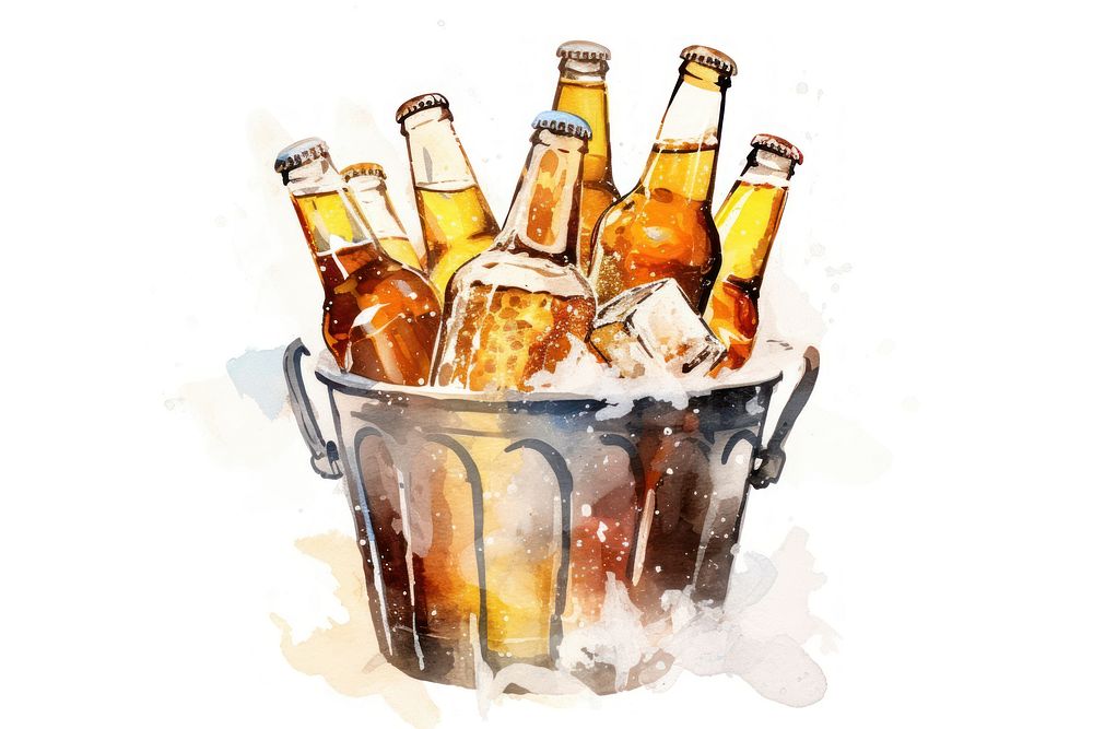 Bottle beer glass drink. AI generated Image by rawpixel.