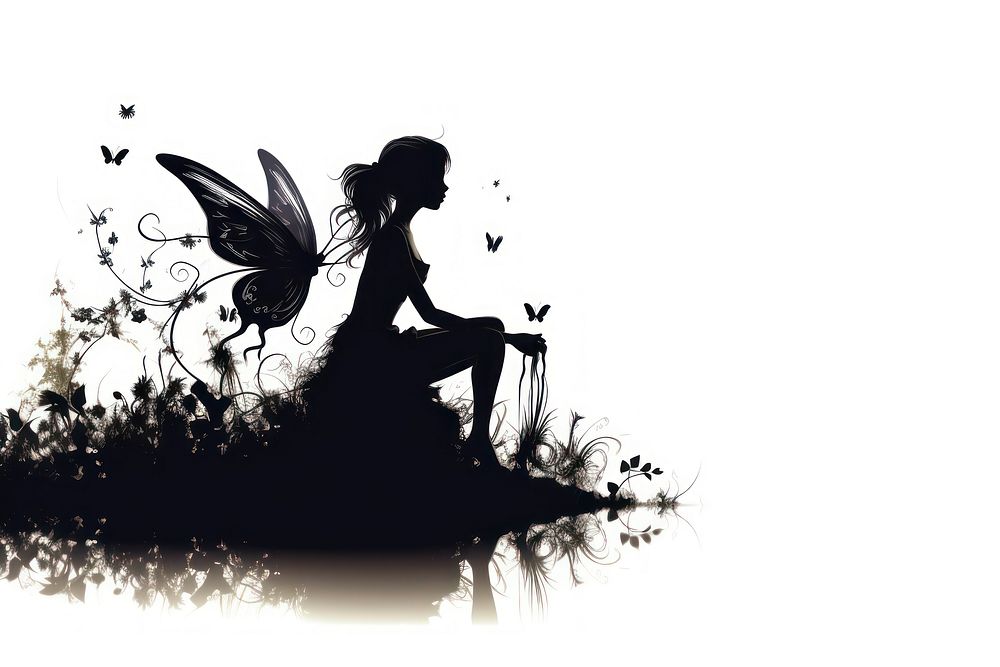 Silhouette fairy adult creativity. 