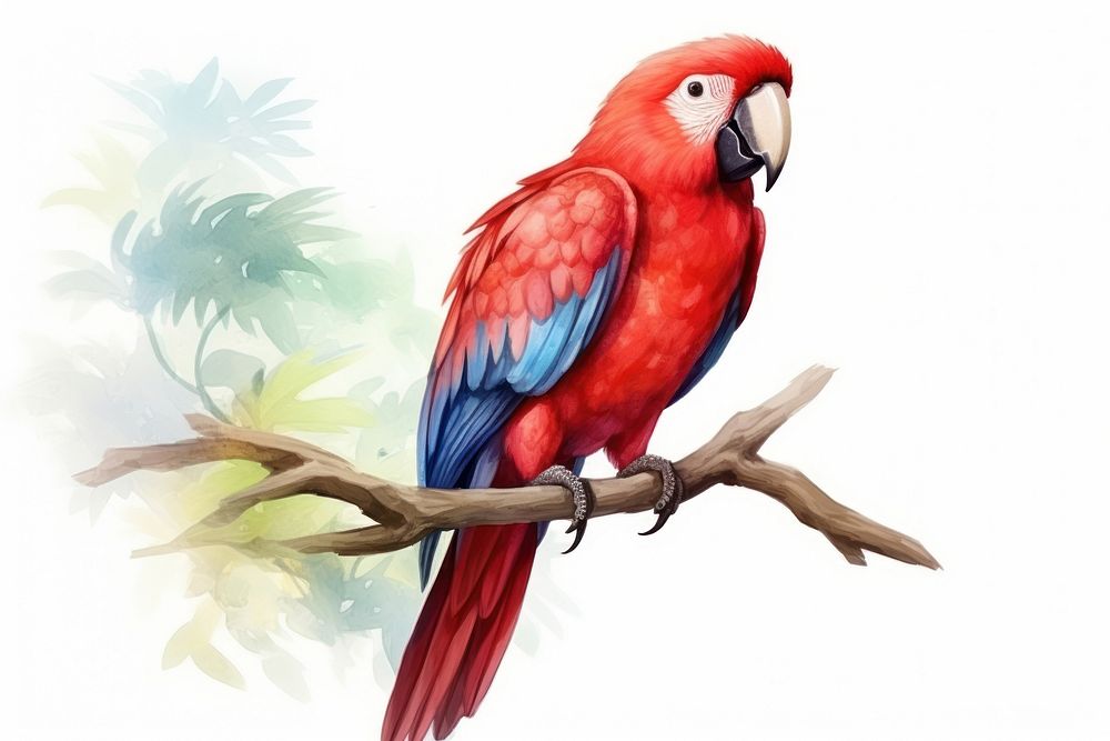 Parrot animal bird red. AI generated Image by rawpixel.