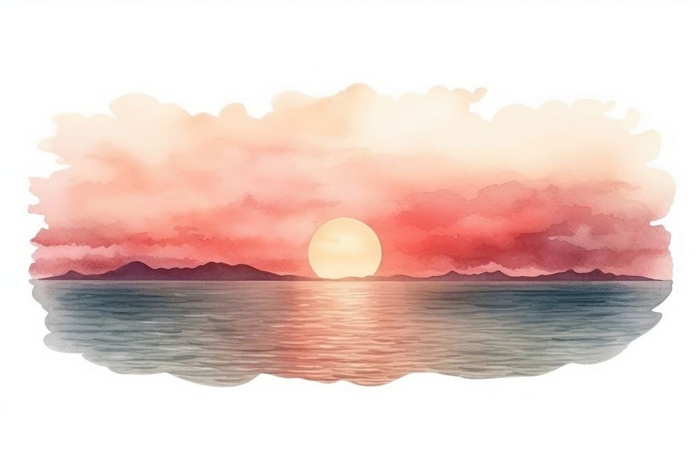 Sunset painting outdoors nature. AI generated Image by rawpixel.