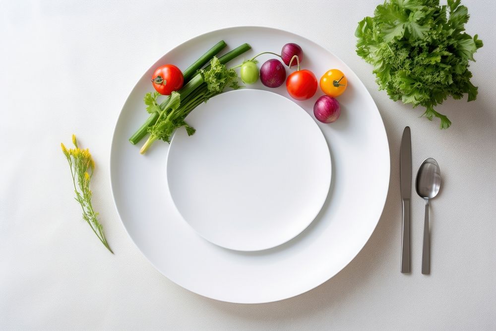 Plate food platter plant. AI generated Image by rawpixel.