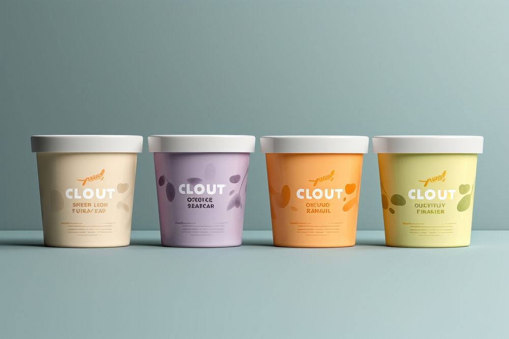 Ice Cream Tub Mockup on Yellow Images Creative Store