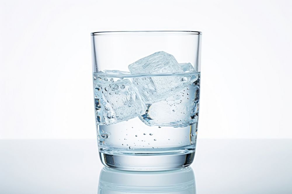 Glass ice white background refreshment. AI generated Image by rawpixel.
