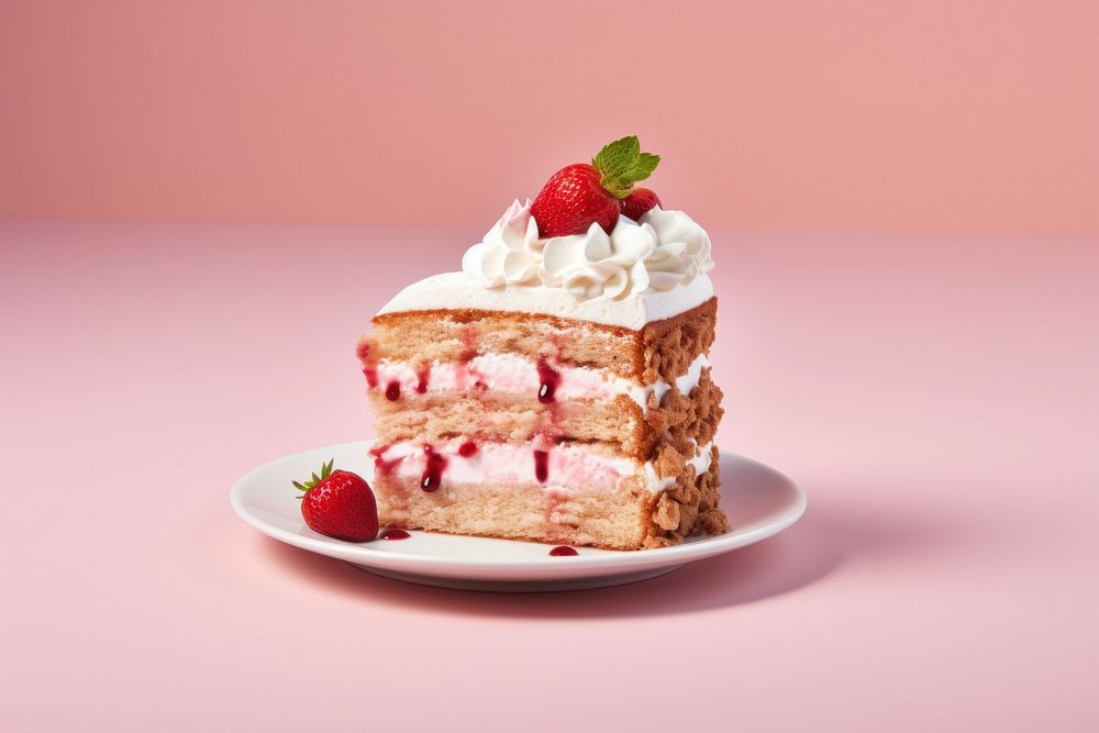 Cake raspberry dessert cream. 