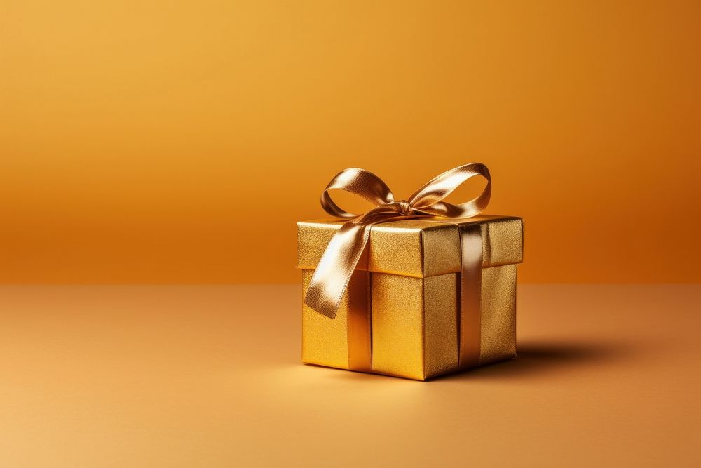 Gift gold box celebration. AI generated Image by rawpixel.