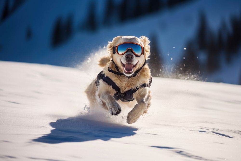 Snow dog outdoors goggles. AI generated Image by rawpixel.