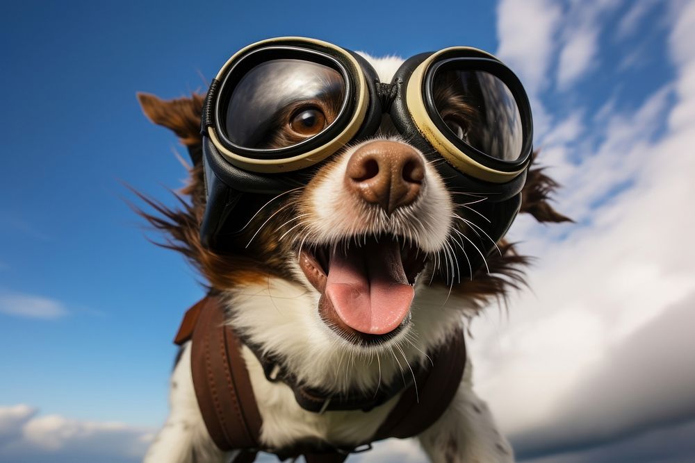 Glasses dog sunglasses mammal. AI generated Image by rawpixel.