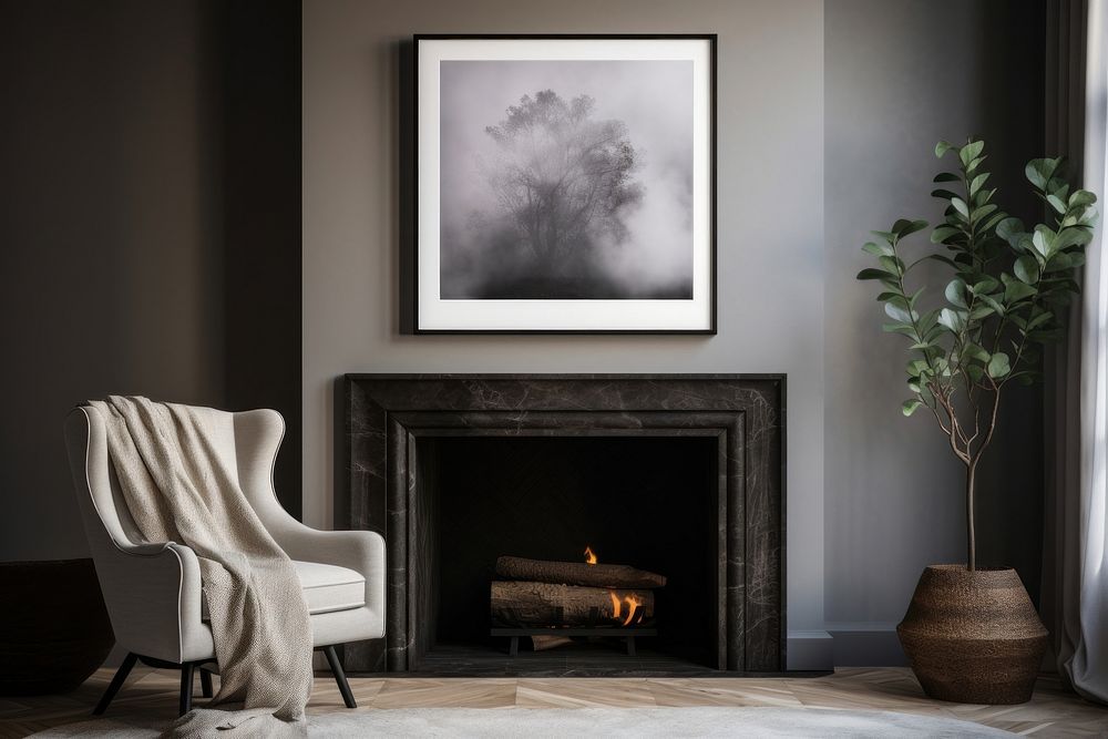 Fireplace furniture hearth frame. AI generated Image by rawpixel.