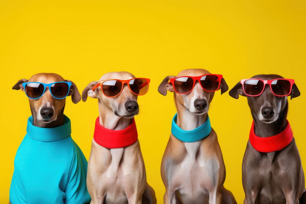 Sunglasses hound greyhound mammal. AI generated Image by rawpixel.