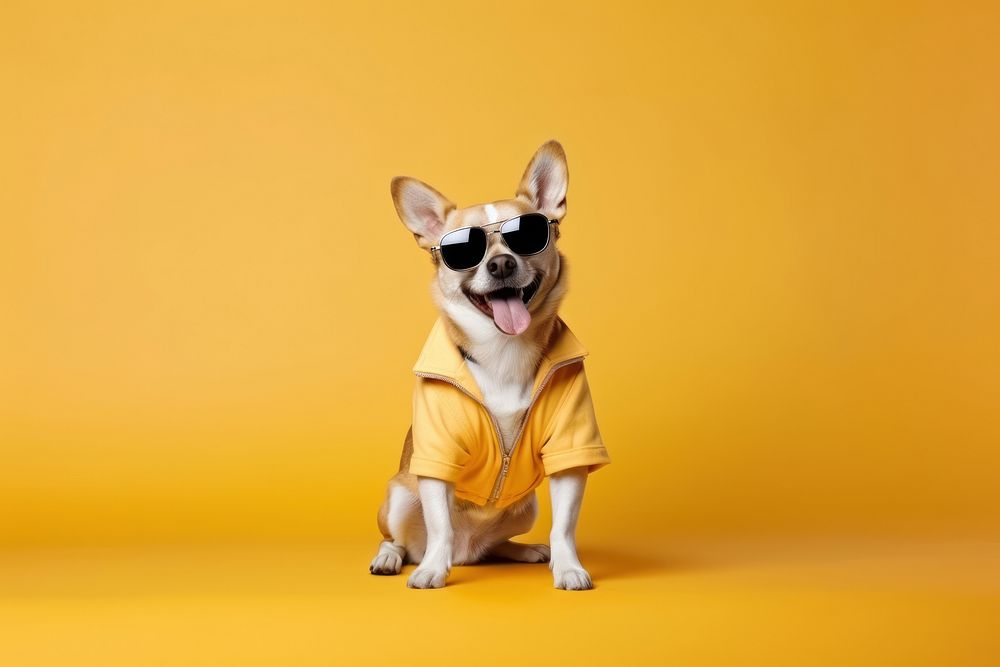 Dog sunglasses animal mammal. AI generated Image by rawpixel.