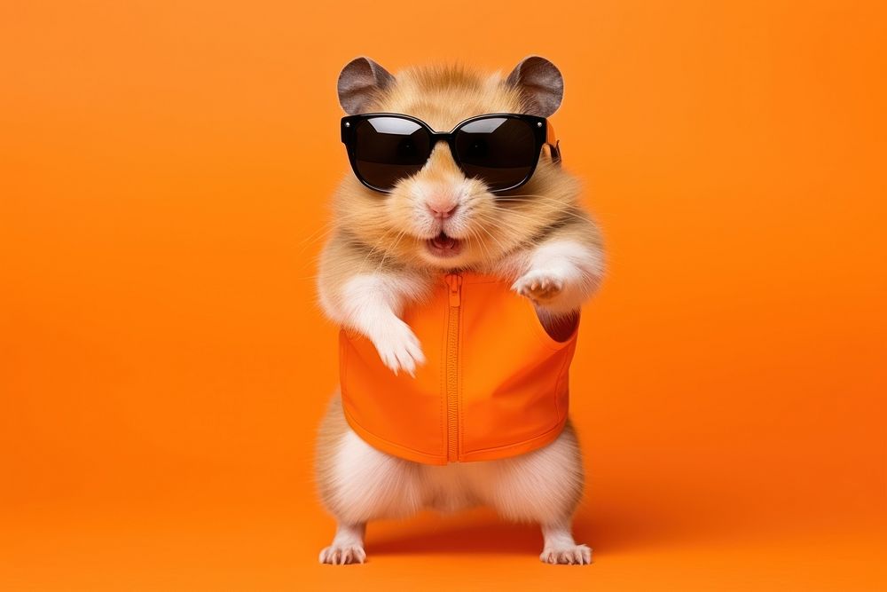 Sunglasses hamster mammal animal. 