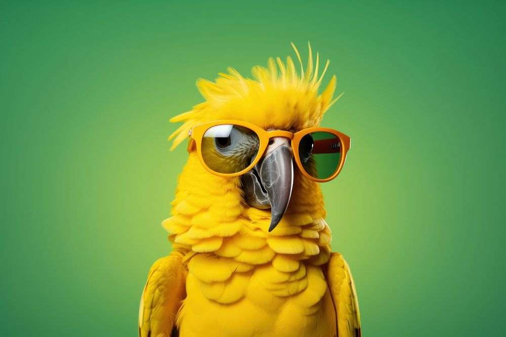 Parrot sunglasses animal bird. 
