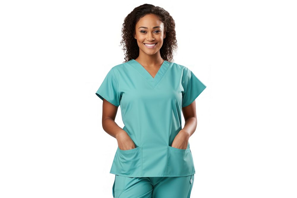 Nurse white background stethoscope turquoise. AI generated Image by rawpixel.