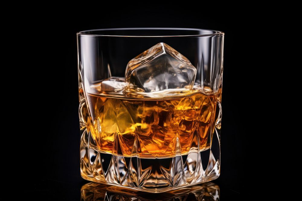 Glass whiskey whisky drink. AI generated Image by rawpixel.