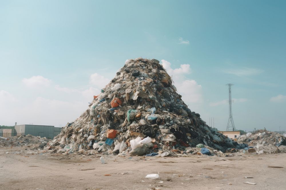 Garbage architecture pollution recycling. AI generated Image by rawpixel.